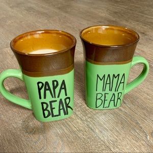 Papa and Mama bear Hand painted mugs